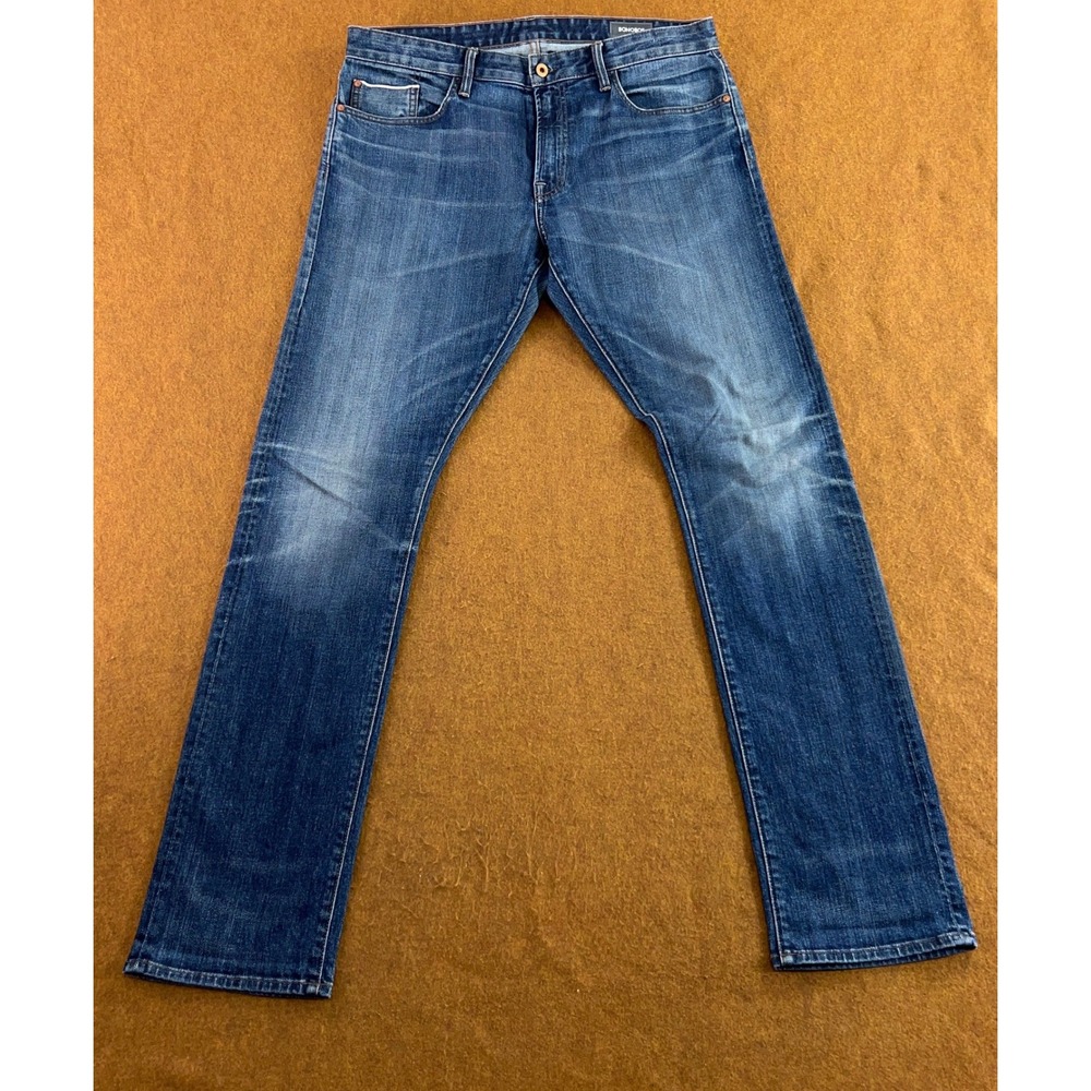 Bonobos Mens 36x34 Blue Medium Wash Straight Leg Denim Jeans